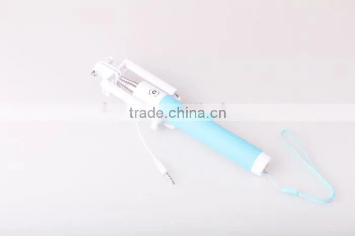 Wired Selfie Stick Handheld Monopod Built-in Shutter Extendable with Fold Holder For iPhone Samsung Smartphone Any Phones Camera