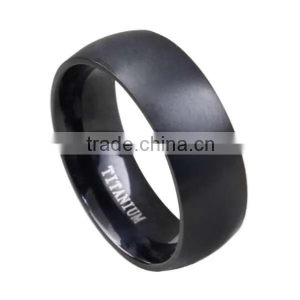 Best price titanium black men simple design finger rings