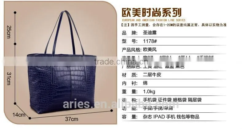genuine cowhide leather bag , fashion women bag