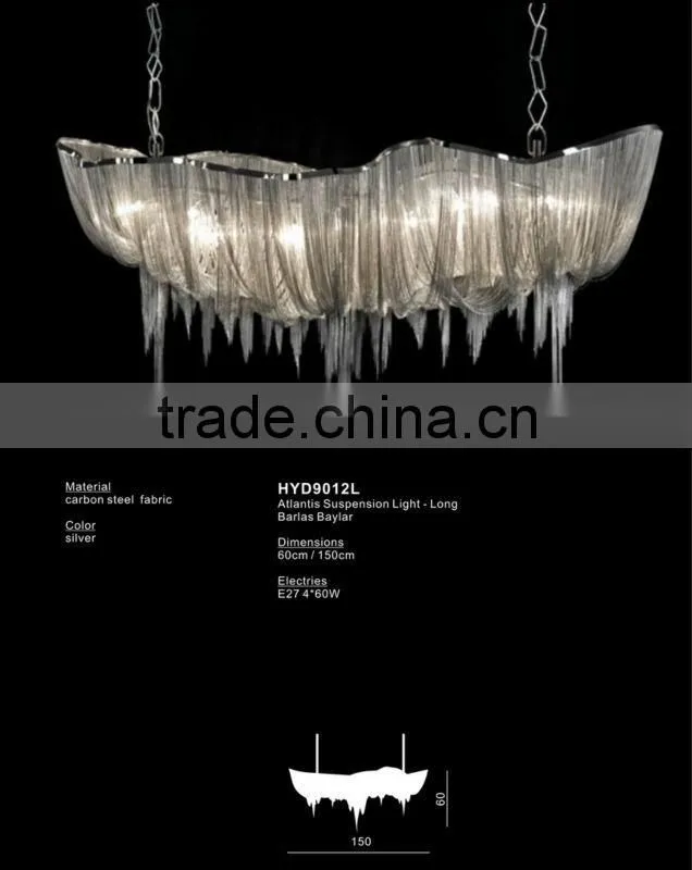 Metal Decorative Aluminium Silver chain chandelier LC20031