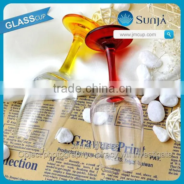 No Lead crystal colored stem wine glass colored goblet glass stemwares cordial glasses wine glass with red stem colored stemware