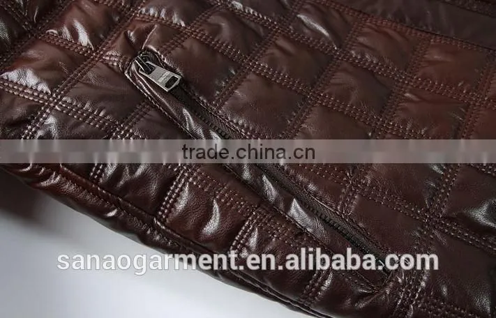 2015 newest Business casual men's thicken lapel sheepskin leather jacket