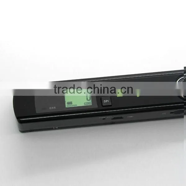 Portable handy book scanner with USB port and SD card storeage