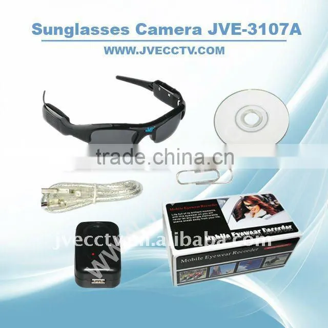 Promotion camera JVE-3107A hot Sunglasses camera video sunglasses