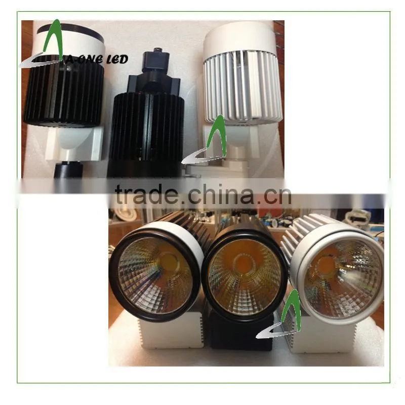 High Power cob 3 pin adjustable head dimmable 40w led track light made in China