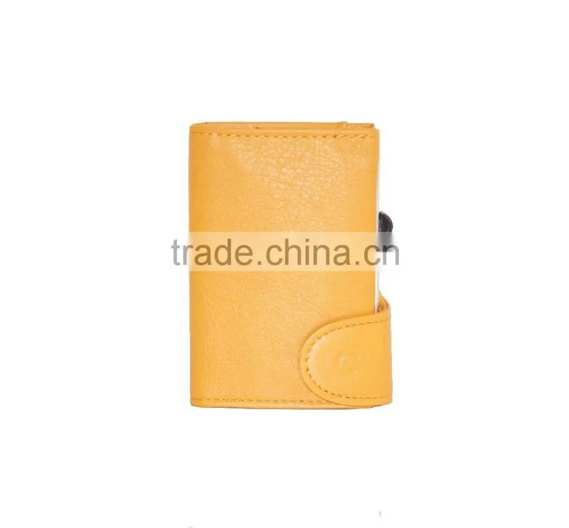 100% genuine italy leather card holder promotional gift 7 card case simple design business cardholder Girasole