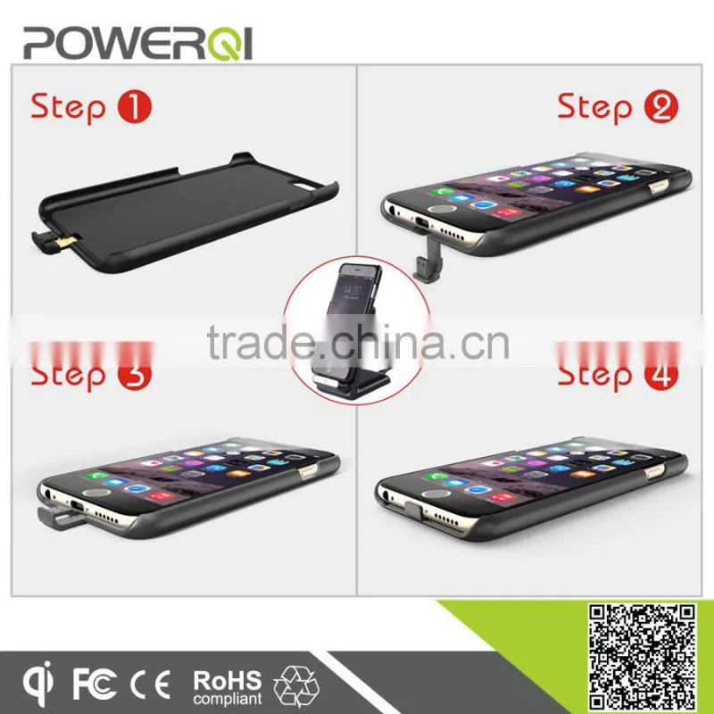Qi compatible wireless charging receiver case with dismountable connector for iPhone6(i600)