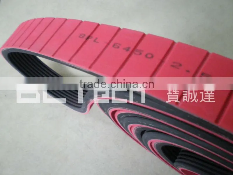 Rubber ribbed belt with grooving rubber