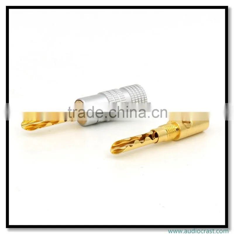 OEM 24K Gold Plated Banana wire connector 4MM Hallow Banana