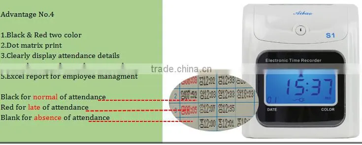 punch card time clock attendance machine