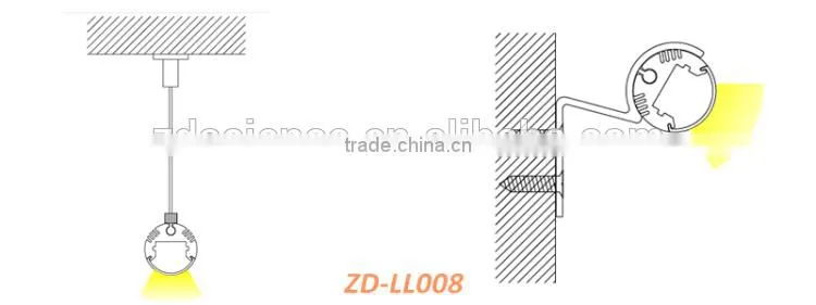 Commercial Lighting Round Heatsink Aluminium Profile For LED Strips