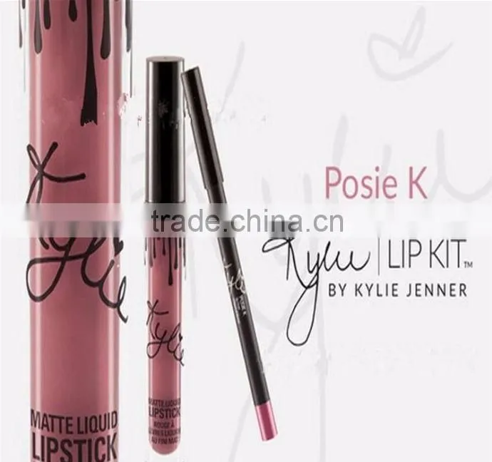 IN HOT SALES kylie matte liquid lipstick and lip liner with 8 colors for lady
