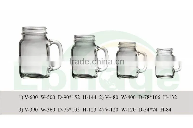 4.2oz glass mason jar wholesale mason jar with handles or pump lid