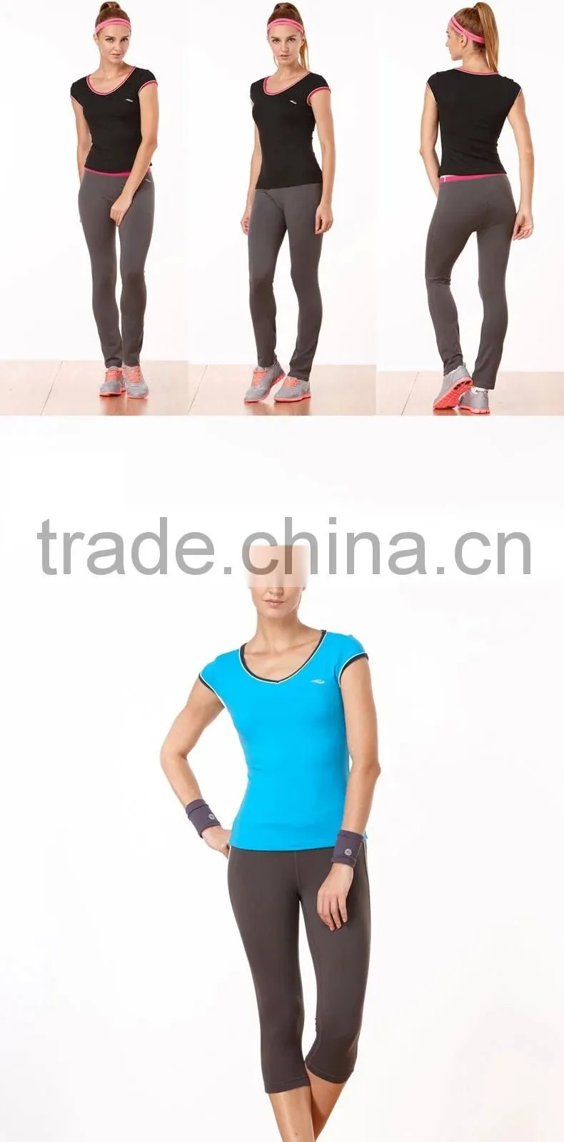 Custom 92% Supplex 8% Lycra Dri Fit Fitness Shirts for Women Wholesale