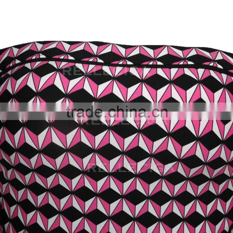 RELLECIGA Modern Print Bikini Series - Pink Geometric Print One Piece Swimwear with Bandeau Style Front