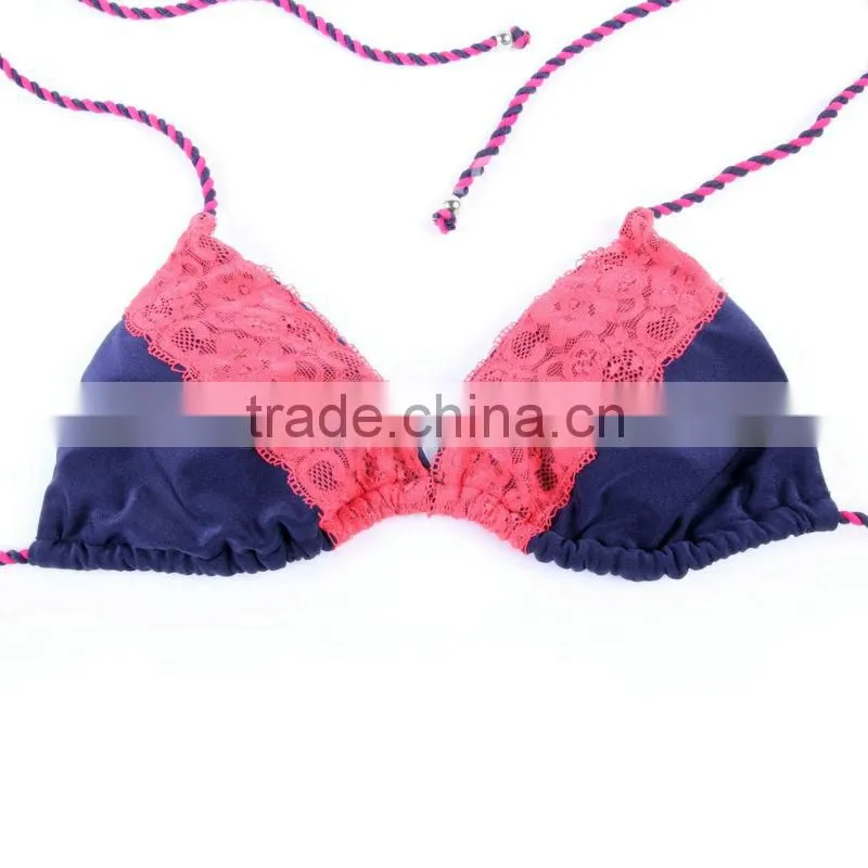 sexy lace trim bikini