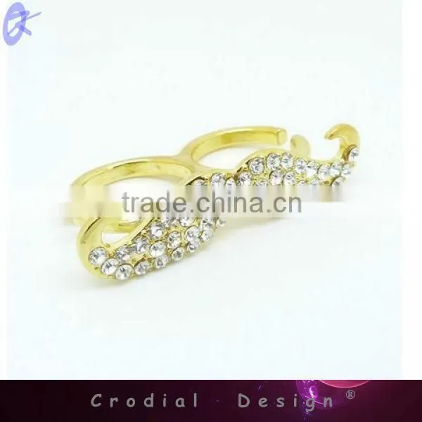 2013 New Products Rhinestone Ring Mustache Fashion Diamond Rings Jewellery For Young Women