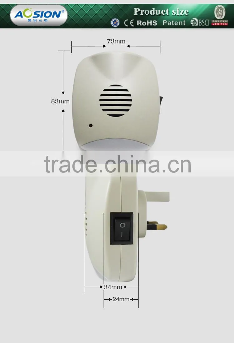 Aosion supply safety Mini Plug-in Electronic Ultrasonic mice rat mouse repeller