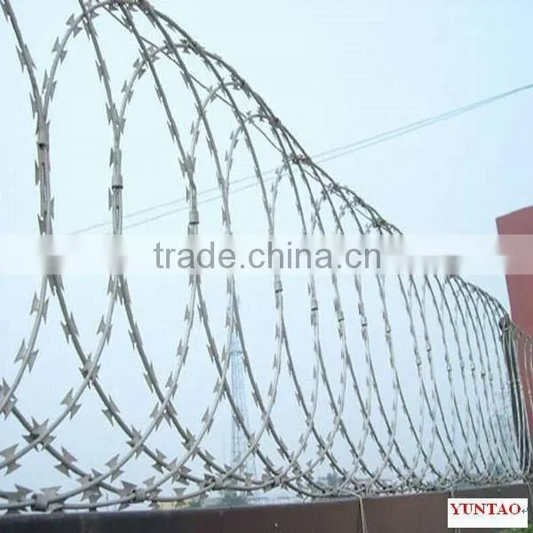 flat wrapped Cross Razor blade wire for jail fence