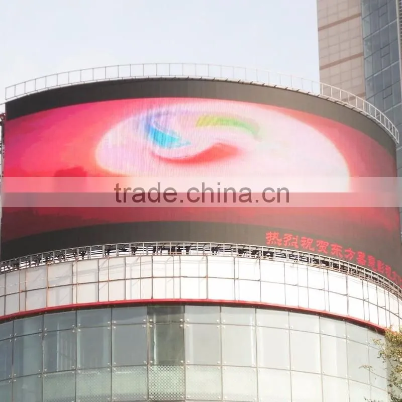 Outdoor Arc wall mount commercial advertising large led screen display with system