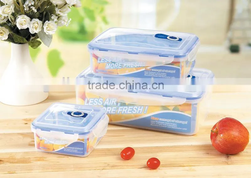3 pcs rectangular plastic food container lunch box
