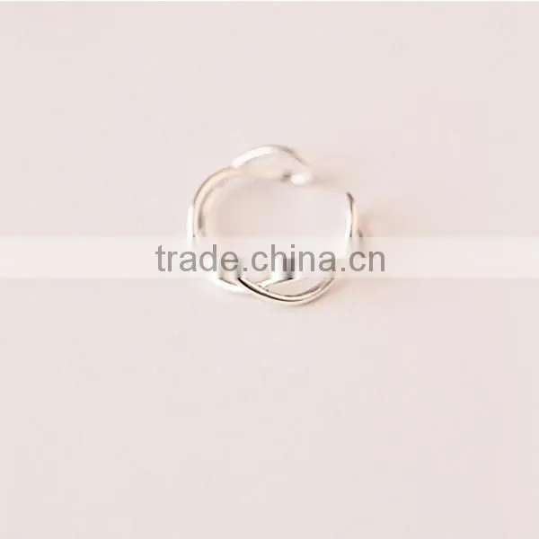 New 925 sterling silver jewelry, silver wave ring opening tail ring joint ring jewelry wholesale