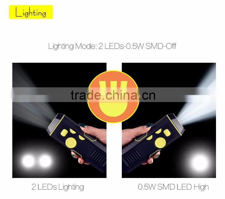 2016 New Arrival Easy operation Rechargeable Radio Hand Crank AM/FM Radio With Emergency LED Flashlight Torch for Outdoor