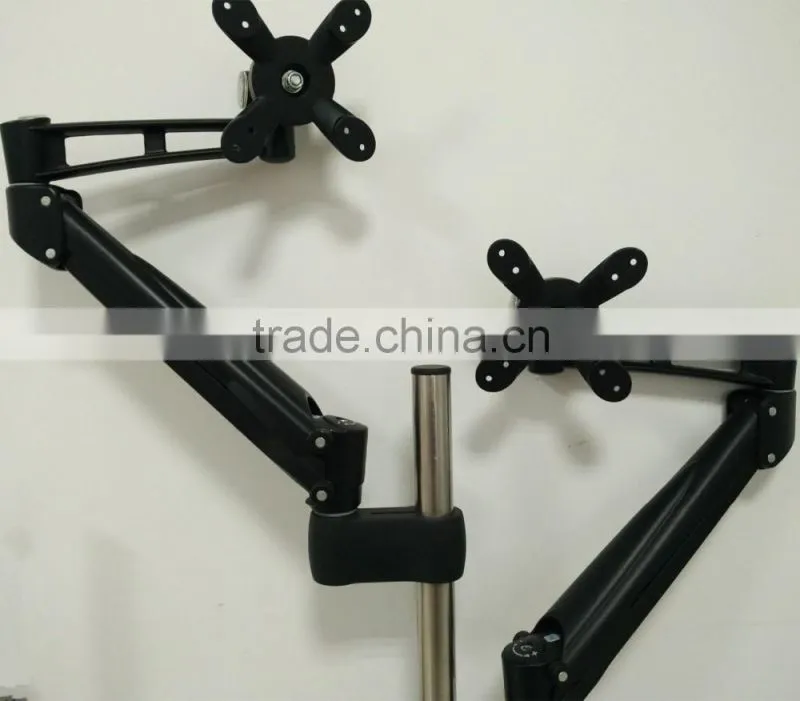 Modern Appearance lcd arm support clamp mount and grommet mount hanging dual monitors screens lcd arm