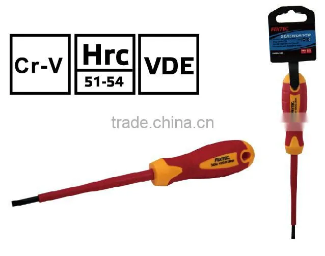 Fixtec VDE 100mm Insulated Screwdriver For 1000v Double Color Handle