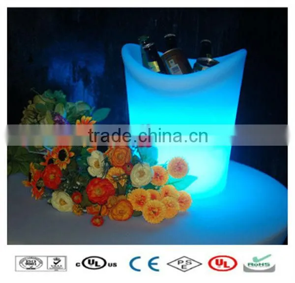 LED Lighting Colorful bar beer cooler plastic led wedding ice buckets