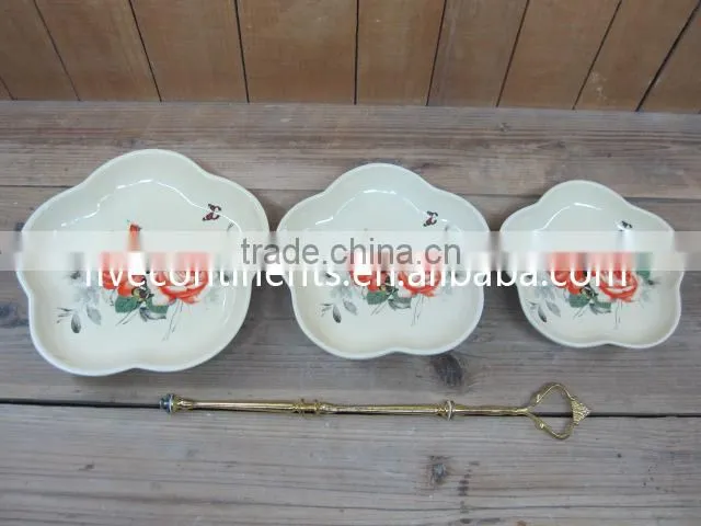 Ceramic Coffee/ Tea Mugs Set with Sugar Pot in Round Tray