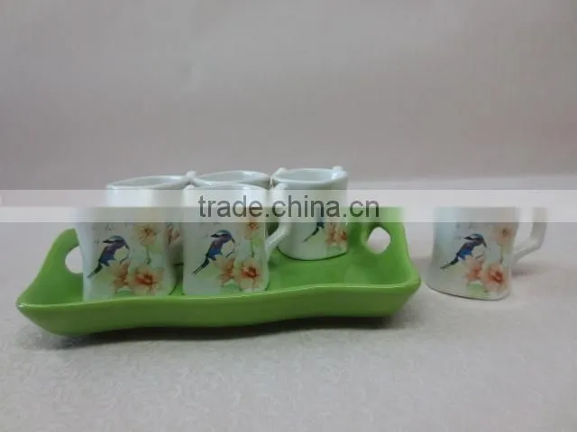 Wholesale fine decal of bird and flower Ceramic teapot water pot with verdant lid