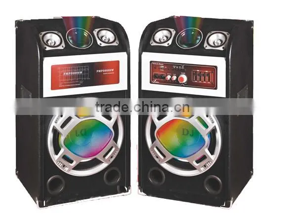 2.0 karaoke subwoofer speaker with beautiful laser light professional active stage speaker