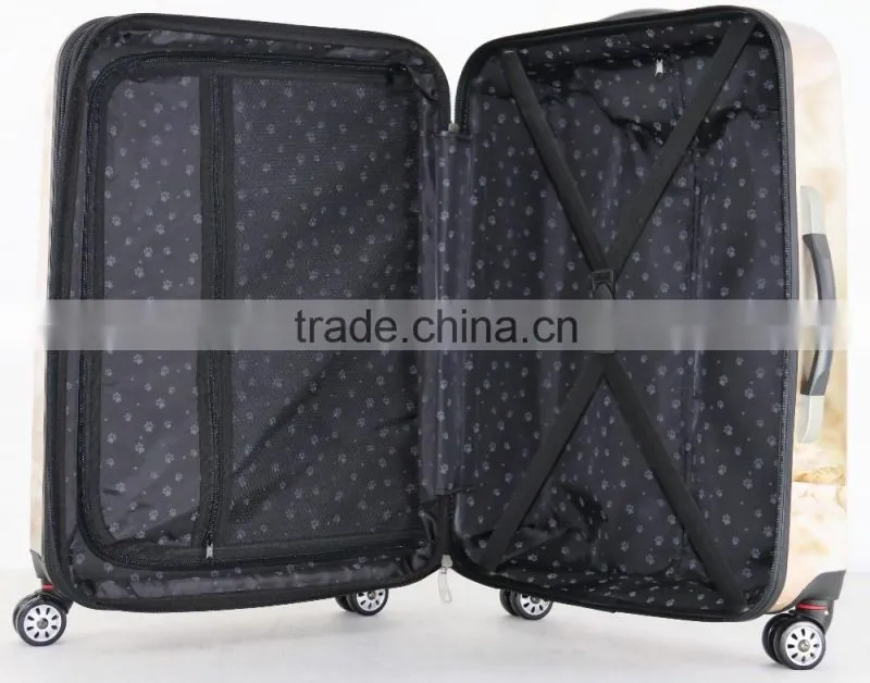 animal series Eminent lifelike Printed ABS+PC trolley luggage case
