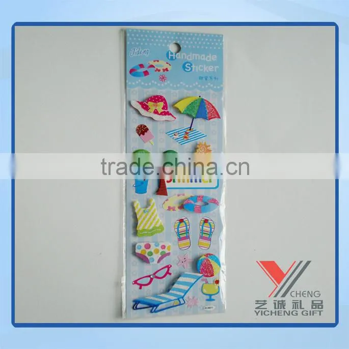 glitter 3D handmade sticker,diy handmade sticker