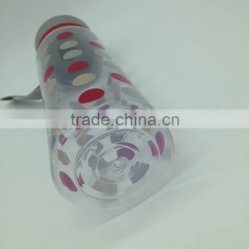 600ml carry strap BPA Free flip up hydration sports bottle with decal