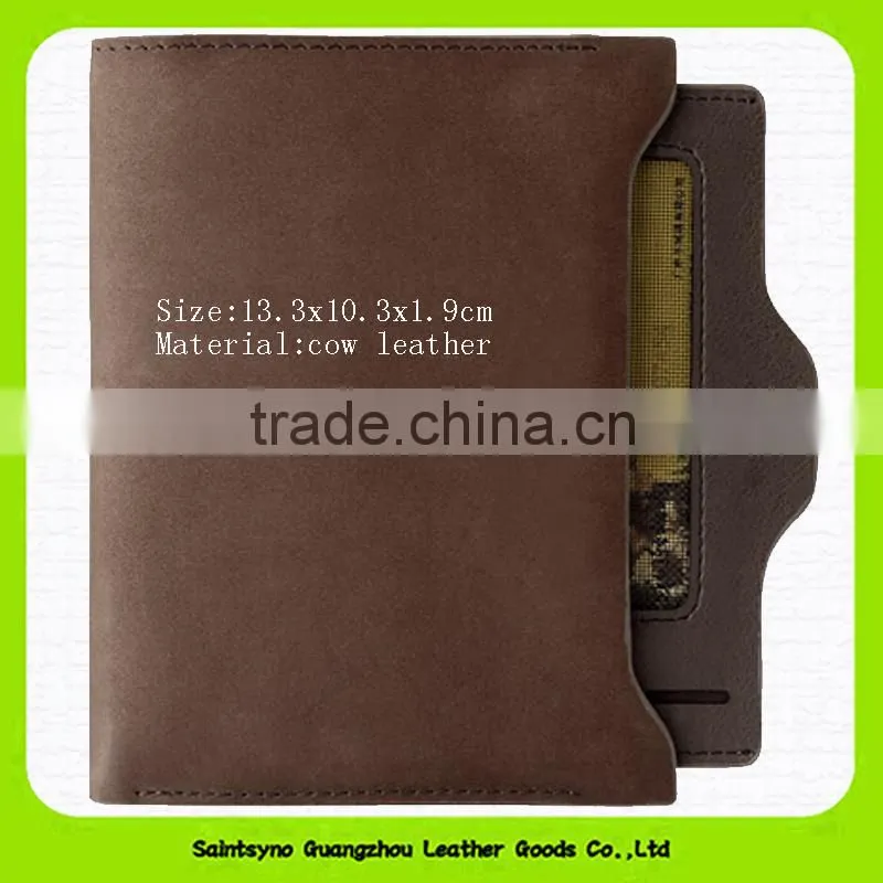 15642 Bifold genuine leather mens wallets RFID blocking leather wallet for men