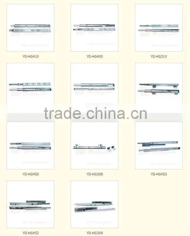 (45mm/35mm 3 thickness) 3 fold full extension ball bearing drawer slides cabinet hardware