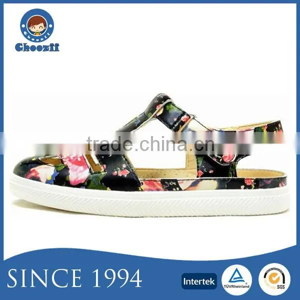 2016 Summer Beautiful Girls Closed Sandals with Gold Genuine Leather