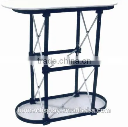 Folding aluminum expo pop up display counter, advertising pop up promotion table