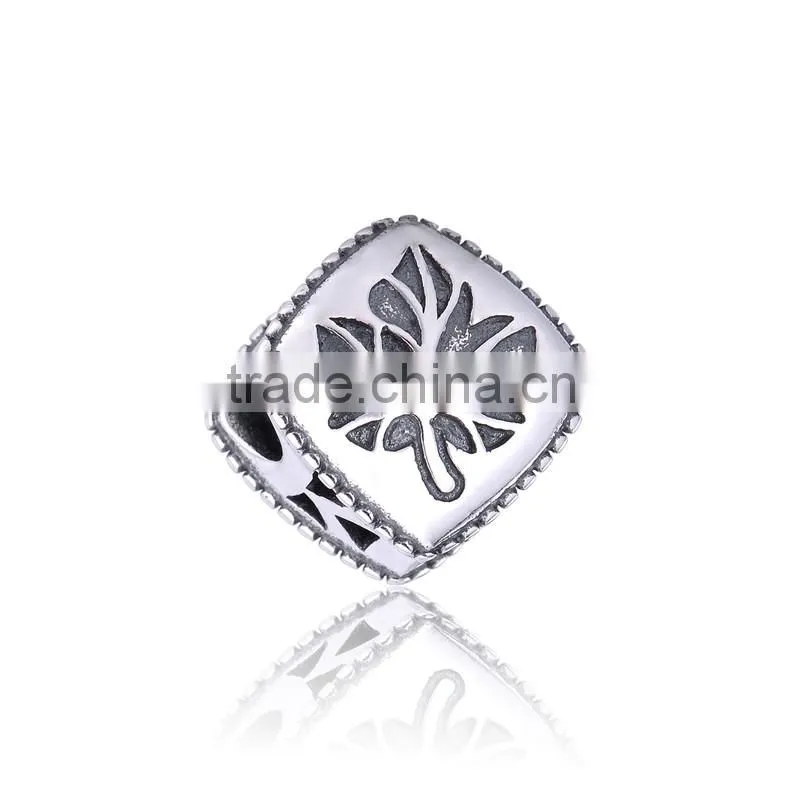 Golden Family Tree of Life Charm 925 Sterling Silver Charm Bead Fits Charms