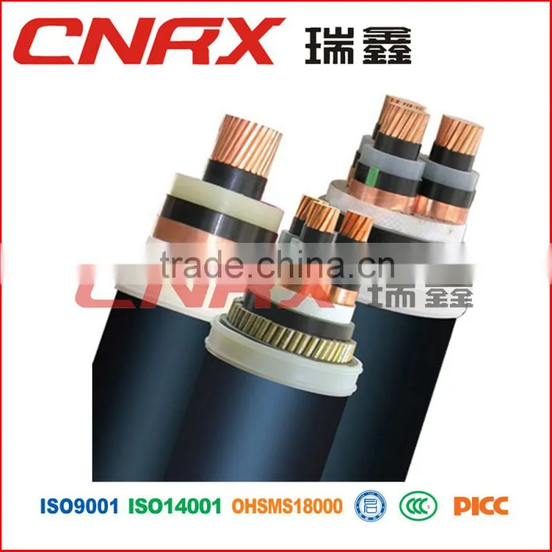 Made in China yueqing ruixin group 0.6/1 kv Cu / AI conductor XLPE Insulated PVC / PE Sheath 2 Core Power cable