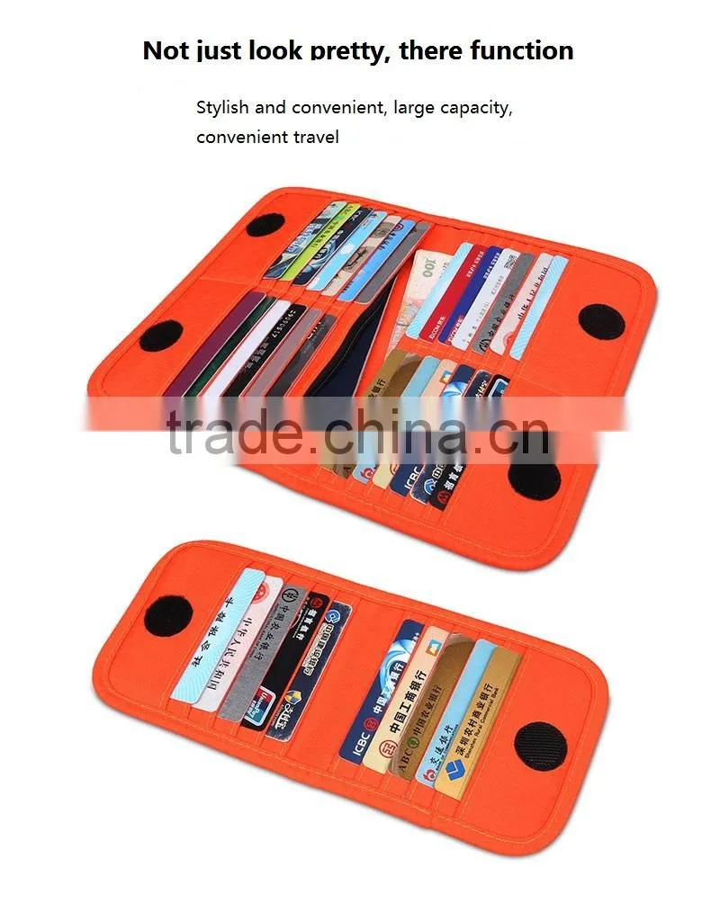 Nylon material orange custom card holder with protablet Card Wallet Wholesale