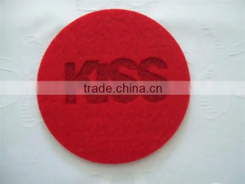 Valentin's red rose felt placemat and coaster
