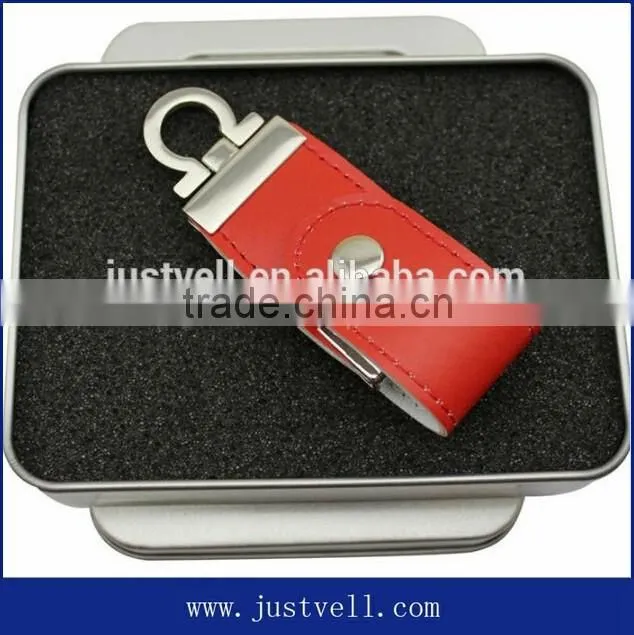 Hot sale new design luxury usb flash drive, Embossed logo leather usb 1GB to 64GB