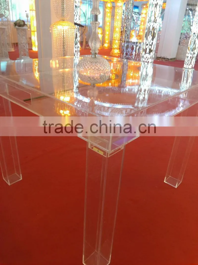 2016 arcylic wedding table for bride and groom , wedding mandap table