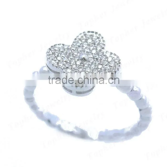 Wholesale 925 sterling fashion girl flower ring