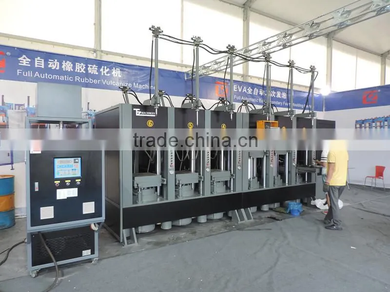 Full automatic rubber hydraulic hot press machine with 7.5KW servo motor for 12stations and 6stations