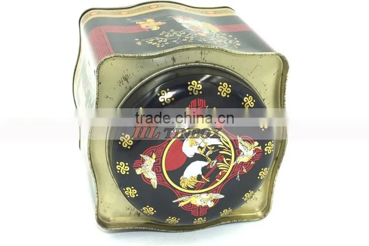 Wave Shaped Tea Tin Can with Inner Lid
