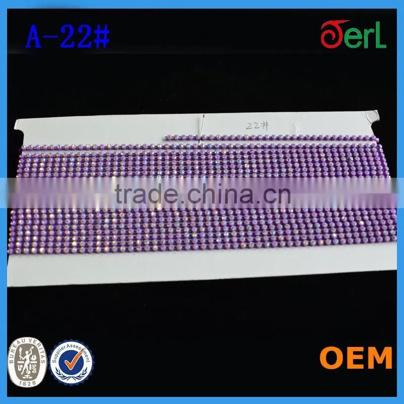 Rhinestone Banding Trim Single Row 10 Yards Ss8, Colorful Rhinestone Plastic Banding
